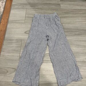 Olivaceous Blue Striped Casual Bottoms